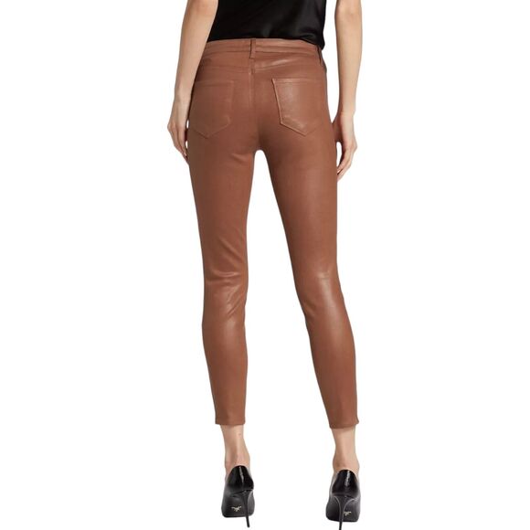 L’Agence Margot High Rise Coated Skinny Ankle Jeans Java Coated Size 25 /XXS - Picture 2 of 7